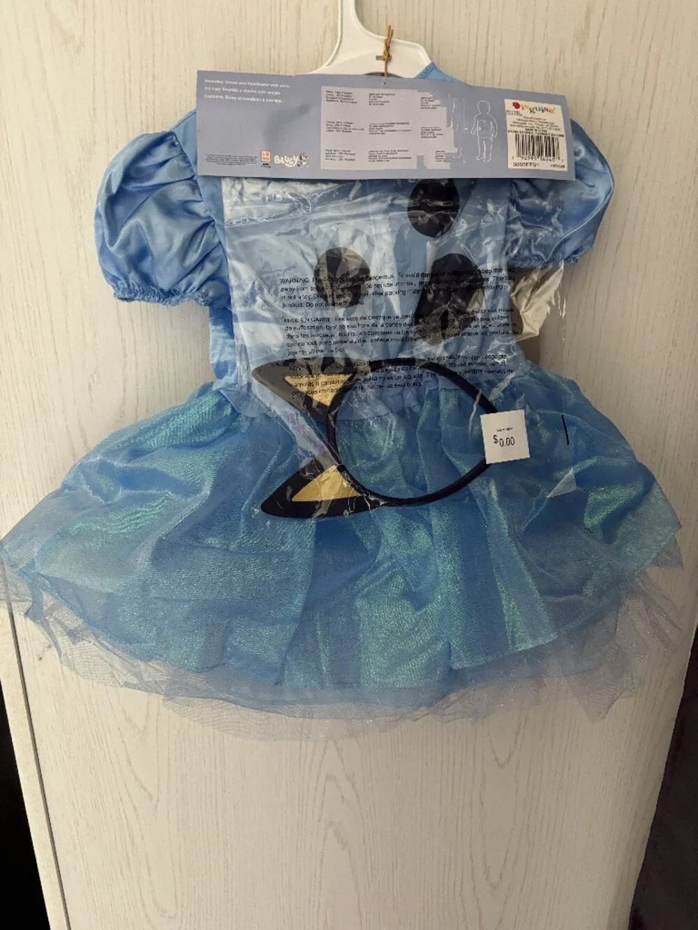 Bluey Halloween Costume Dress 3T/4T Blue Dress & Headband Toddler Girls Cartoon